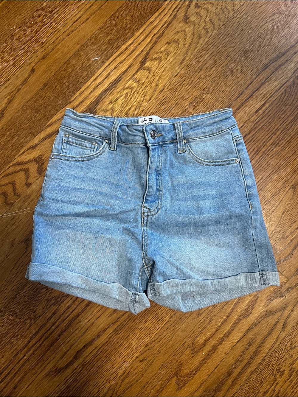 Light Blue Denim Roll-Cuff Women’s Shorts